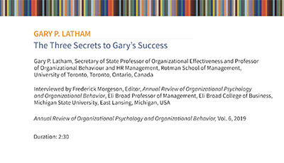image of Gary P. Latham: The Three Secrets to Gary’s Success