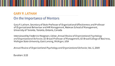 image of Gary P. Latham: On the Importance of Mentors