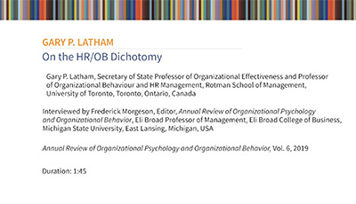 image of Gary P. Latham: On the HR/OB Dichotomy